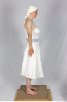  Photos Woman in Medieval Cook Suit 1 Cook Medieval Clothing a poses white dress whole body 0007.jpg